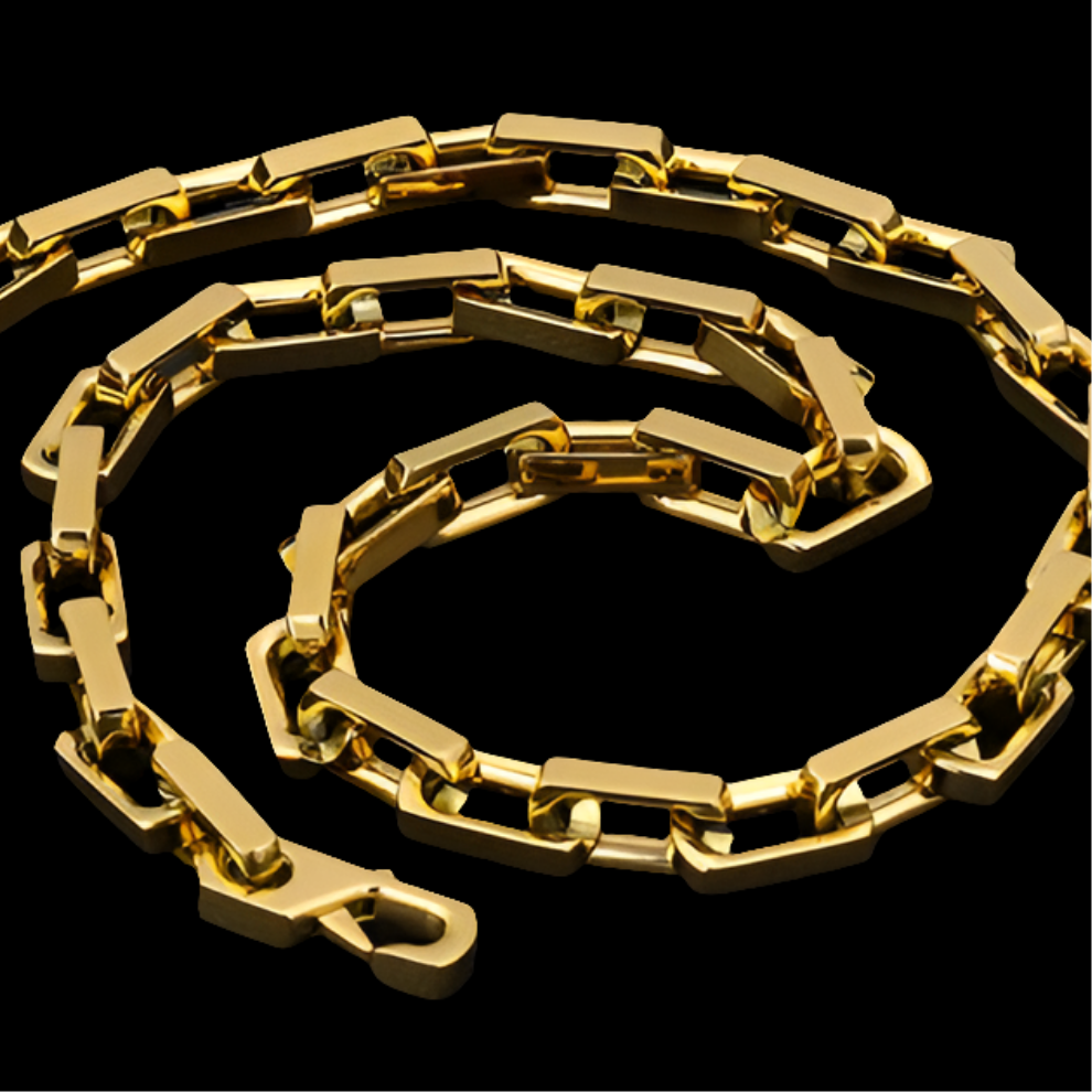.Hellion Chain / 10mm Stainless Steel (18KGold) 24"