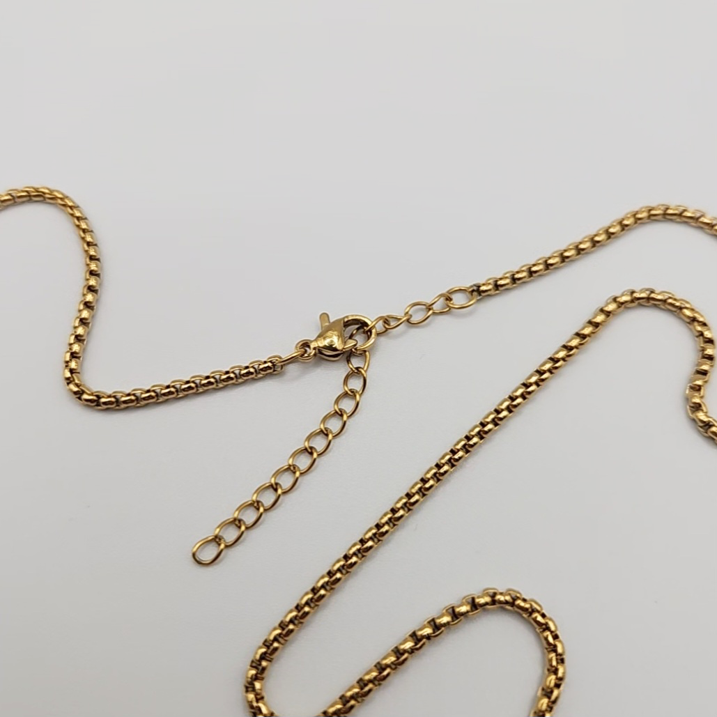 Raskll Pendant Necklace / 2.5mm Stainless Steel (Gold)