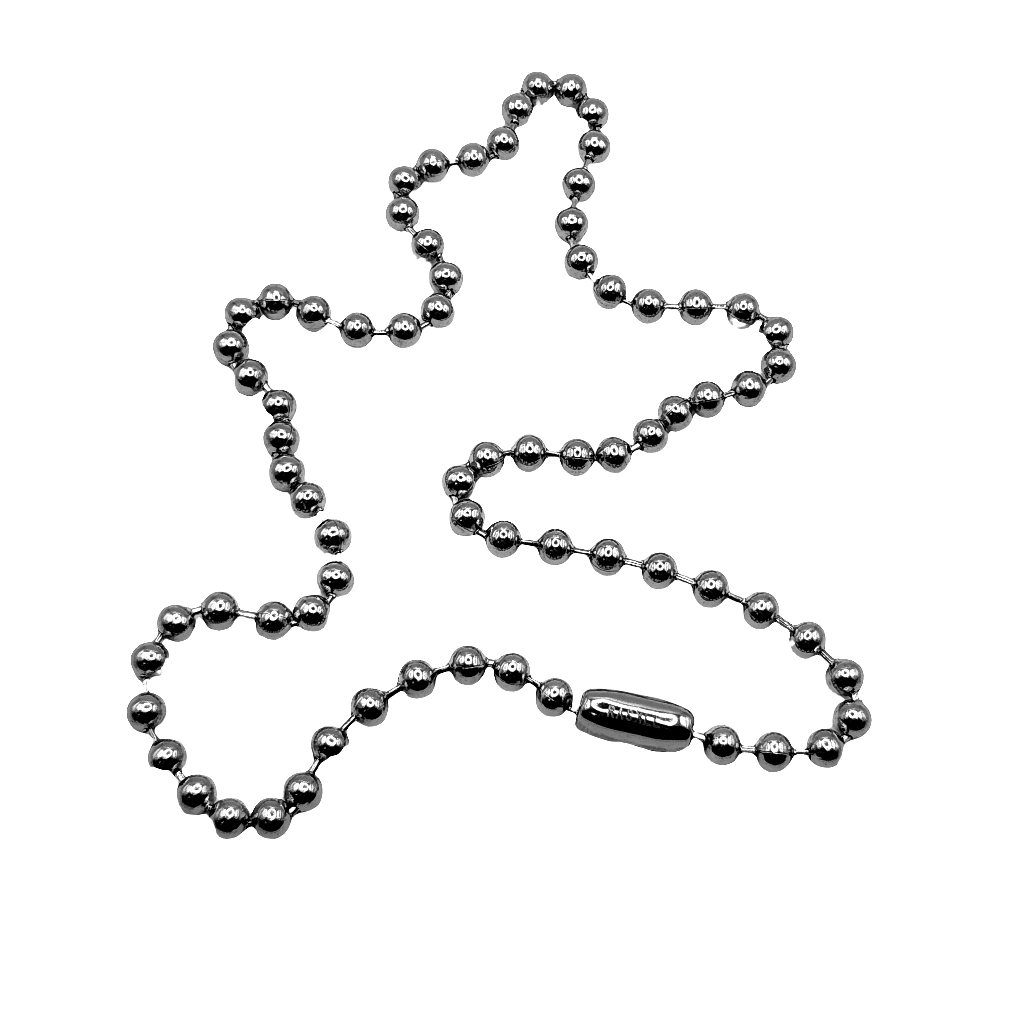 Ball Bead Chain / 6mm Stainless Steel (Silver) 26"