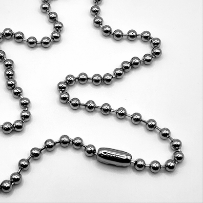 Ball Bead Chain / 6mm Stainless Steel (Silver) 26"