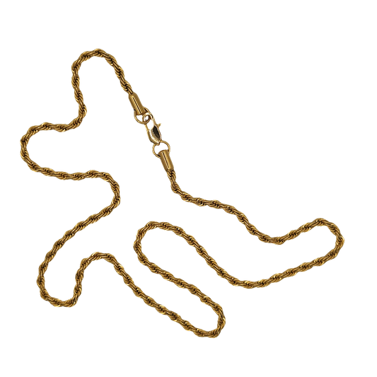 Raskll Rope Chain / 4mm Stainless Steel (Gold) 23"